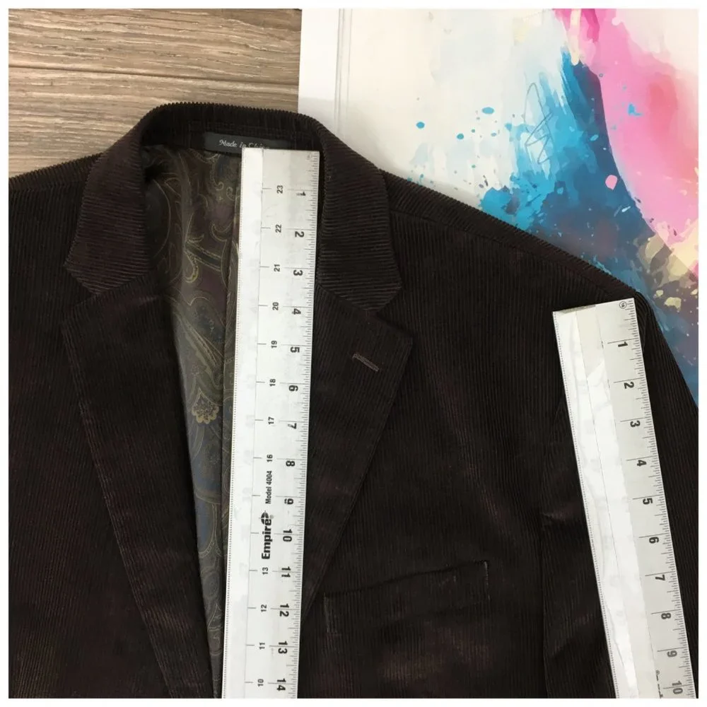 Ralph Lauren Mens Blazer Sport Coat Two Button‎ Corduroy Jacket Size 46R Casual